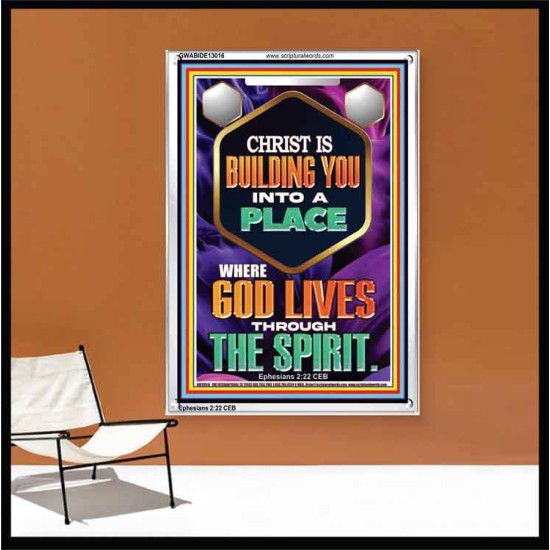 BE UNITED TOGETHER AS A LIVING PLACE OF GOD IN THE SPIRIT  Scripture Portrait Signs  GWABIDE13016  