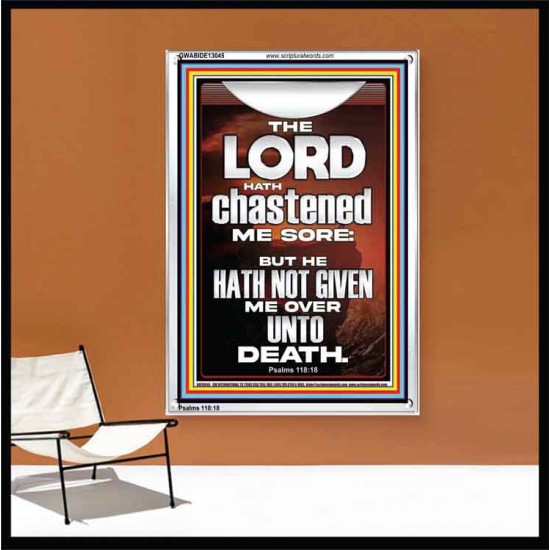 THE LORD HAS NOT GIVEN ME OVER UNTO DEATH  Contemporary Christian Wall Art  GWABIDE13045  