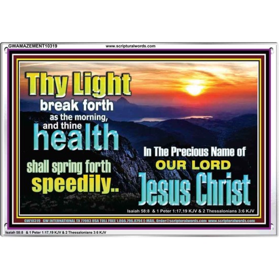 THY HEALTH WILL SPRING FORTH SPEEDILY  Custom Inspiration Scriptural Art Acrylic Frame  GWAMAZEMENT10319  