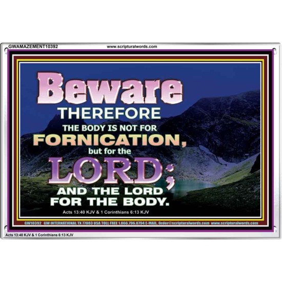 YOUR BODY IS NOT FOR FORNICATION   Ultimate Power Acrylic Frame  GWAMAZEMENT10392  