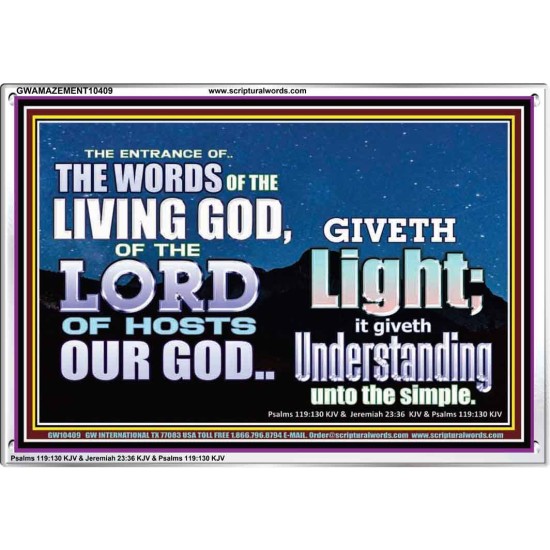THE WORDS OF LIVING GOD GIVETH LIGHT  Unique Power Bible Acrylic Frame  GWAMAZEMENT10409  