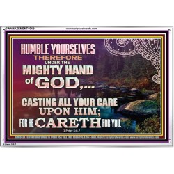 CASTING YOUR CARE UPON HIM FOR HE CARETH FOR YOU  Sanctuary Wall Acrylic Frame  GWAMAZEMENT10424  "32X24"