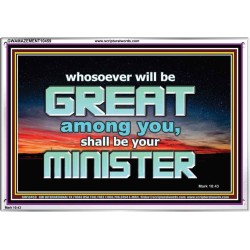 HUMILITY AND SERVICE BEFORE GREATNESS  Encouraging Bible Verse Acrylic Frame  GWAMAZEMENT10459  "32X24"