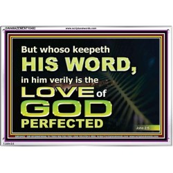 THOSE WHO KEEP THE WORD OF GOD ENJOY HIS GREAT LOVE  Bible Verses Wall Art  GWAMAZEMENT10482  "32X24"