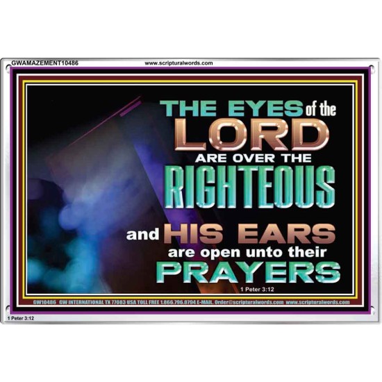 THE EYES OF THE LORD ARE OVER THE RIGHTEOUS  Religious Wall Art   GWAMAZEMENT10486  