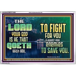 THE LORD IS WITH YOU TO SAVE YOU  Christian Wall Décor  GWAMAZEMENT10489  "32X24"