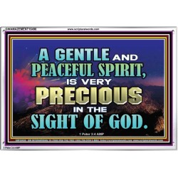GENTLE AND PEACEFUL SPIRIT VERY PRECIOUS IN GOD SIGHT  Bible Verses to Encourage  Acrylic Frame  GWAMAZEMENT10496  "32X24"