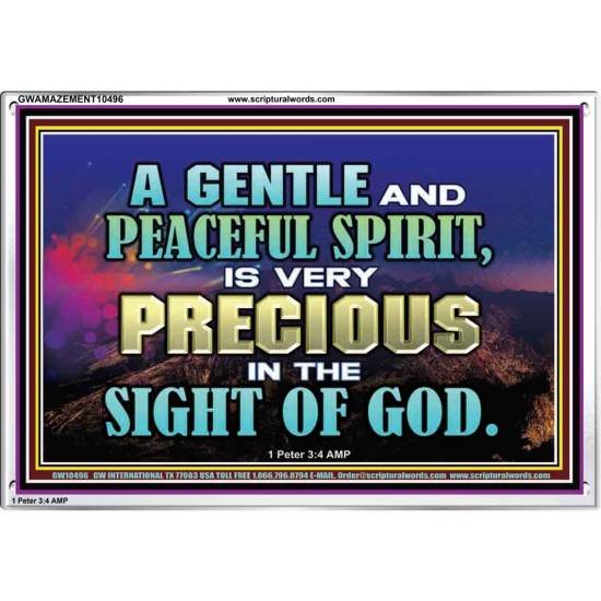 GENTLE AND PEACEFUL SPIRIT VERY PRECIOUS IN GOD SIGHT  Bible Verses to Encourage  Acrylic Frame  GWAMAZEMENT10496  