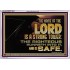 THE NAME OF THE LORD IS A STRONG TOWER  Contemporary Christian Wall Art  GWAMAZEMENT10542  "32X24"