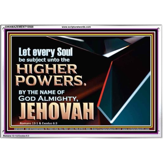 JEHOVAH ALMIGHTY THE GREATEST POWER  Contemporary Christian Wall Art Acrylic Frame  GWAMAZEMENT10568  