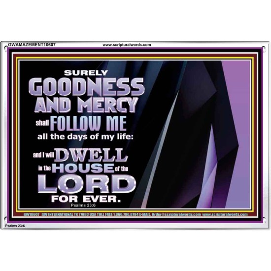 SURELY GOODNESS AND MERCY SHALL FOLLOW ME  Custom Wall Scripture Art  GWAMAZEMENT10607  