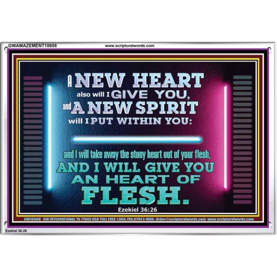 A NEW HEART ALSO WILL I GIVE YOU  Custom Wall Scriptural Art  GWAMAZEMENT10608  