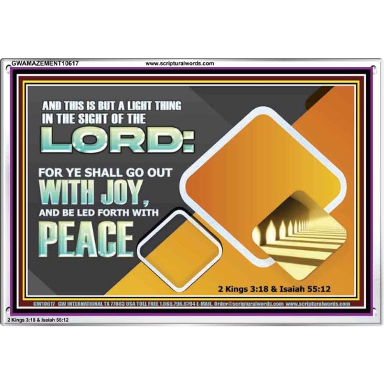 GO OUT WITH JOY AND BE LED FORTH WITH PEACE  Custom Inspiration Bible Verse Acrylic Frame  GWAMAZEMENT10617  