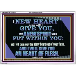 I WILL GIVE YOU A NEW HEART AND NEW SPIRIT  Bible Verse Wall Art  GWAMAZEMENT10633  "32X24"