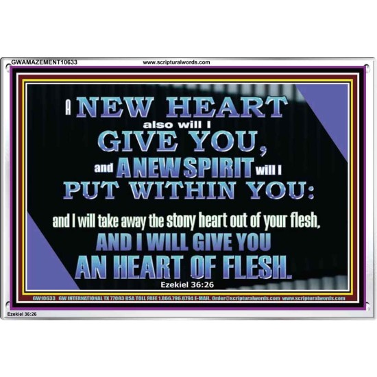 I WILL GIVE YOU A NEW HEART AND NEW SPIRIT  Bible Verse Wall Art  GWAMAZEMENT10633  