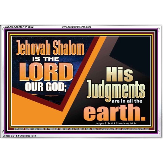 JEHOVAH SHALOM IS THE LORD OUR GOD  Ultimate Inspirational Wall Art Acrylic Frame  GWAMAZEMENT10662  