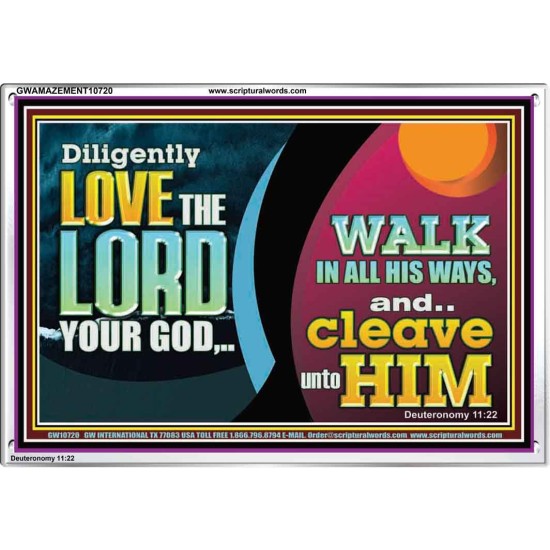 DILIGENTLY LOVE THE LORD WALK IN ALL HIS WAYS  Unique Scriptural Acrylic Frame  GWAMAZEMENT10720  