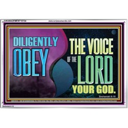 DILIGENTLY OBEY THE VOICE OF THE LORD OUR GOD  Bible Verse Art Prints  GWAMAZEMENT10724  "32X24"