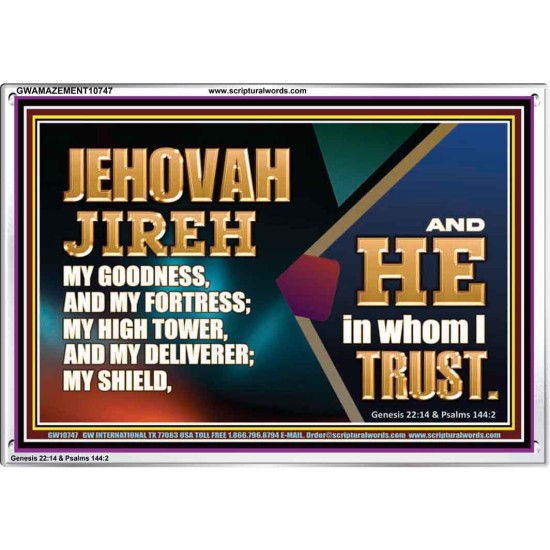 JEHOVAH JIREH OUR GOODNESS FORTRESS HIGH TOWER DELIVERER AND SHIELD  Scriptural Acrylic Frame Signs  GWAMAZEMENT10747  