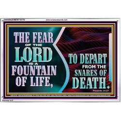 THE FEAR OF THE LORD IS A FOUNTAIN OF LIFE TO DEPART FROM THE SNARES OF DEATH  Scriptural Portrait Acrylic Frame  GWAMAZEMENT10770  "32X24"