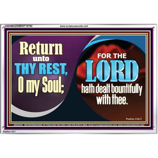 THE LORD HATH DEALT BOUNTIFULLY WITH THEE  Contemporary Christian Art Acrylic Frame  GWAMAZEMENT10792  