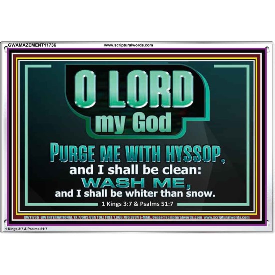 PURGE ME WITH HYSSOP AND I SHALL BE CLEAN  Biblical Art Acrylic Frame  GWAMAZEMENT11736  