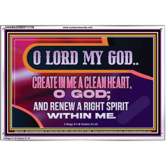 CREATE IN ME A CLEAN HEART O GOD  Bible Verses Acrylic Frame  GWAMAZEMENT11739  