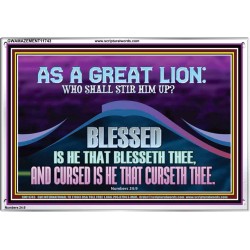 AS A GREAT LION WHO SHALL STIR HIM UP  Scriptural Portrait Glass Acrylic Frame  GWAMAZEMENT11743  "32X24"