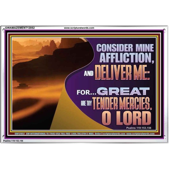 CONSIDER MINE AFFLICTION O LORD  Christian Artwork Glass Acrylic Frame  GWAMAZEMENT12052  