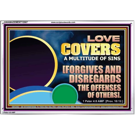 FORGIVES AND DISREGARDS THE OFFENSES OF OTHERS  Religious Wall Art Acrylic Frame  GWAMAZEMENT12067  