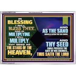 IN BLESSING I WILL BLESS THEE  Unique Bible Verse Acrylic Frame  GWAMAZEMENT12150  "32X24"