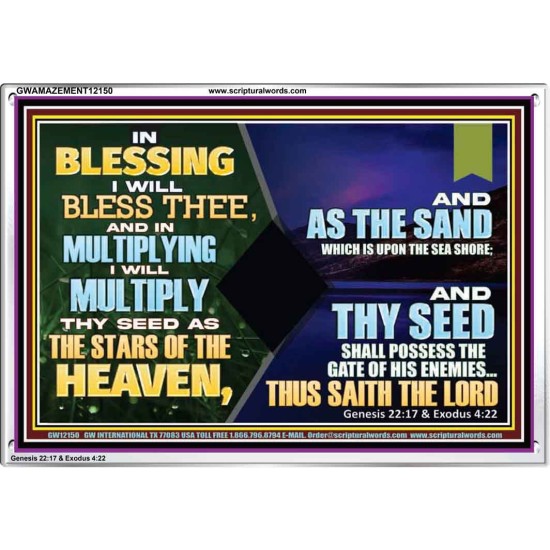 IN BLESSING I WILL BLESS THEE  Unique Bible Verse Acrylic Frame  GWAMAZEMENT12150  