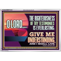 THE RIGHTEOUSNESS OF THY TESTIMONIES IS EVERLASTING O LORD  Bible Verses Acrylic Frame Art  GWAMAZEMENT12161  "32X24"