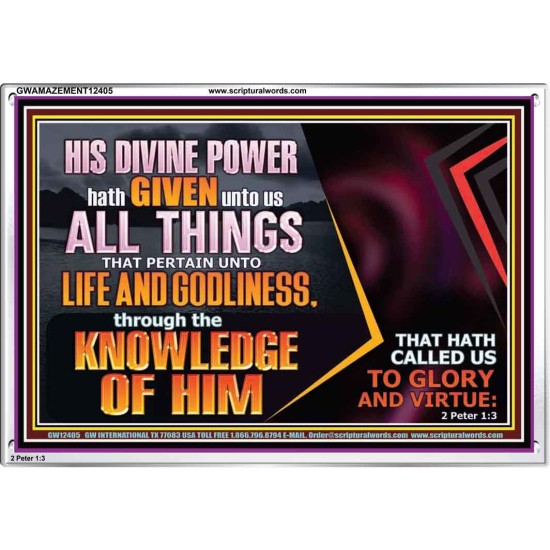 HIS DIVINE POWER HATH GIVEN UNTO US ALL THINGS  Eternal Power Acrylic Frame  GWAMAZEMENT12405  