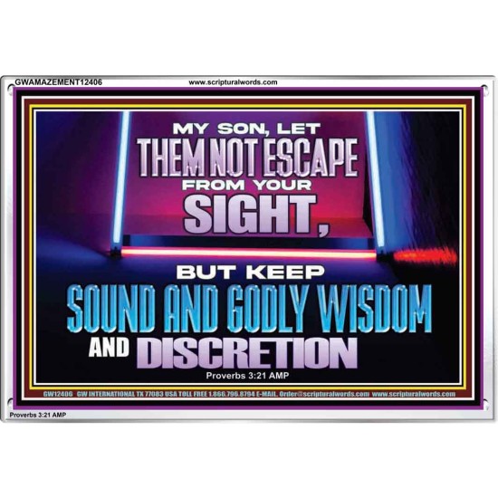 KEEP SOUND AND GODLY WISDOM AND DISCRETION  Church Acrylic Frame  GWAMAZEMENT12406  