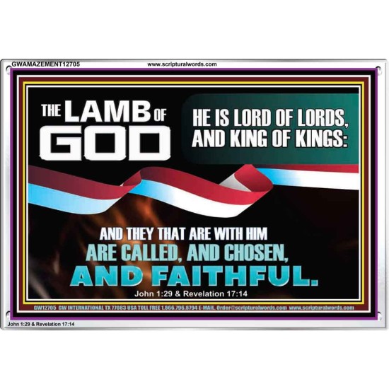 THE LAMB OF GOD LORD OF LORD AND KING OF KINGS  Scriptural Verse Acrylic Frame   GWAMAZEMENT12705  
