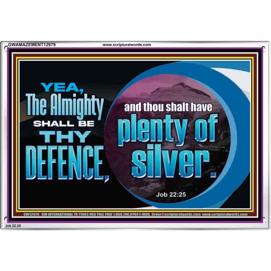 THE ALMIGHTY SHALL BE THY DEFENCE  Religious Art Acrylic Frame  GWAMAZEMENT12979  