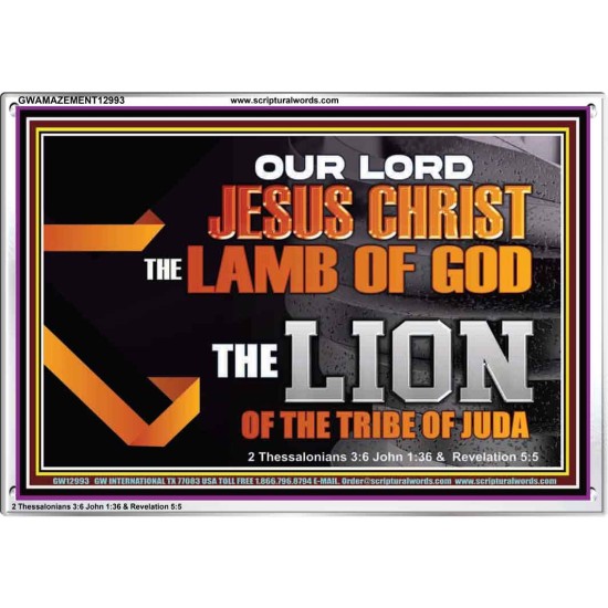 THE LION OF THE TRIBE OF JUDA CHRIST JESUS  Ultimate Inspirational Wall Art Acrylic Frame  GWAMAZEMENT12993  