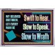 SWIFT TO HEAR SLOW TO SPEAK SLOW TO WRATH  Church Decor Acrylic Frame  GWAMAZEMENT13054  
