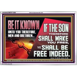 IF THE SON THEREFORE SHALL MAKE YOU FREE  Ultimate Inspirational Wall Art Acrylic Frame  GWAMAZEMENT13066  "32X24"