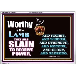 LAMB OF GOD GIVES STRENGTH AND BLESSING  Sanctuary Wall Acrylic Frame  GWAMAZEMENT9554c  "32X24"