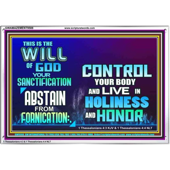 THE WILL OF GOD SANCTIFICATION HOLINESS AND RIGHTEOUSNESS  Church Acrylic Frame  GWAMAZEMENT9588  
