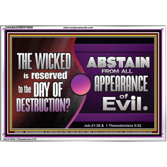 THE WICKED RESERVED FOR DAY OF DESTRUCTION  Acrylic Frame Scripture Décor  GWAMAZEMENT9899  