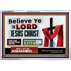 WHOSOEVER BELIEVETH ON HIM SHALL NOT BE ASHAMED  Contemporary Christian Wall Art  GWAMAZEMENT9917  "32X24"