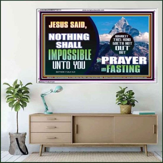 WITH GOD NOTHING SHALL BE IMPOSSIBLE  Modern Wall Art  GWAMAZEMENT10111  