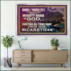 CASTING YOUR CARE UPON HIM FOR HE CARETH FOR YOU  Sanctuary Wall Acrylic Frame  GWAMAZEMENT10424  "32X24"