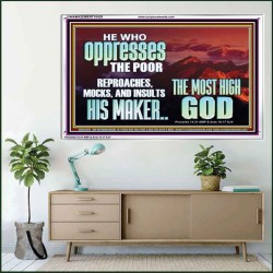 OPRRESSING THE POOR IS AGAINST THE WILL OF GOD  Large Scripture Wall Art  GWAMAZEMENT10429  "32X24"