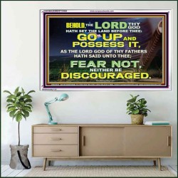 BE NOT DISCOURAGED GO UP AND POSSESS THE LAND  Bible Verse Acrylic Frame  GWAMAZEMENT10464  "32X24"