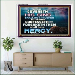 HE THAT COVERETH HIS SIN SHALL NOT PROSPER  Contemporary Christian Wall Art  GWAMAZEMENT10466  "32X24"