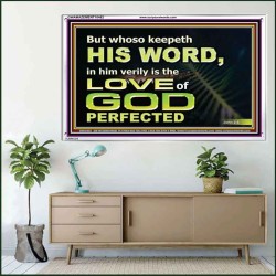 THOSE WHO KEEP THE WORD OF GOD ENJOY HIS GREAT LOVE  Bible Verses Wall Art  GWAMAZEMENT10482  "32X24"